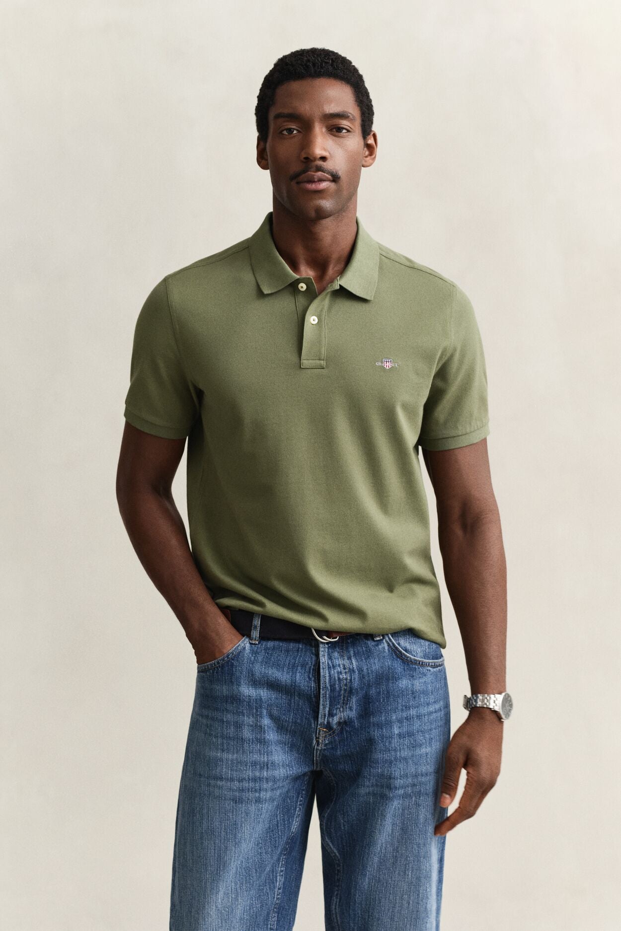 REG SHIELD SS PIQUE POLO-DRY HERB GREEN