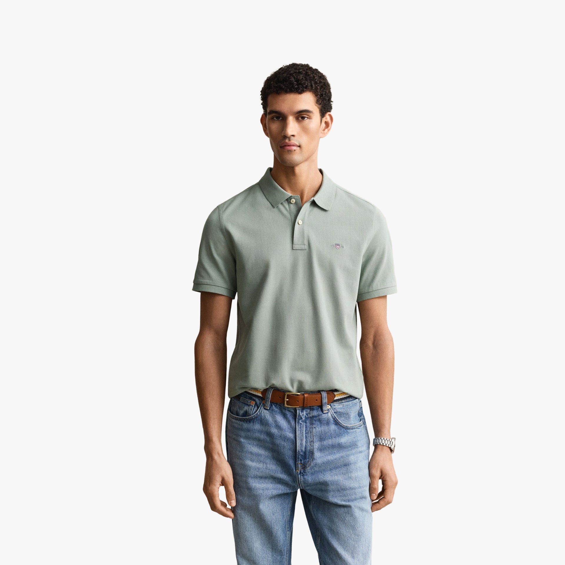 REG SHIELD SS PIQUE POLO-CERAMIC GREY