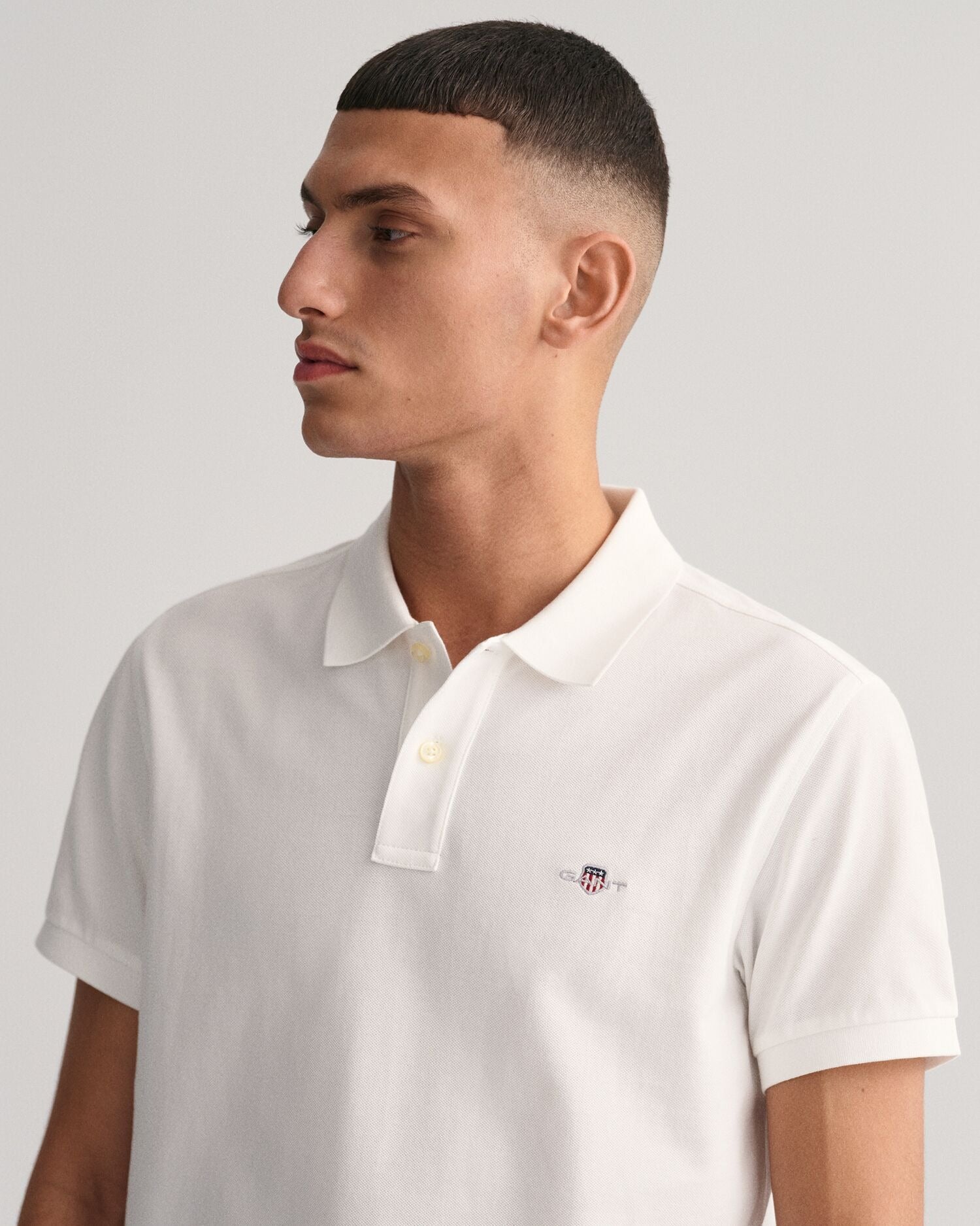 SLIM SHIELD SS PIQUE POLO-WHITE