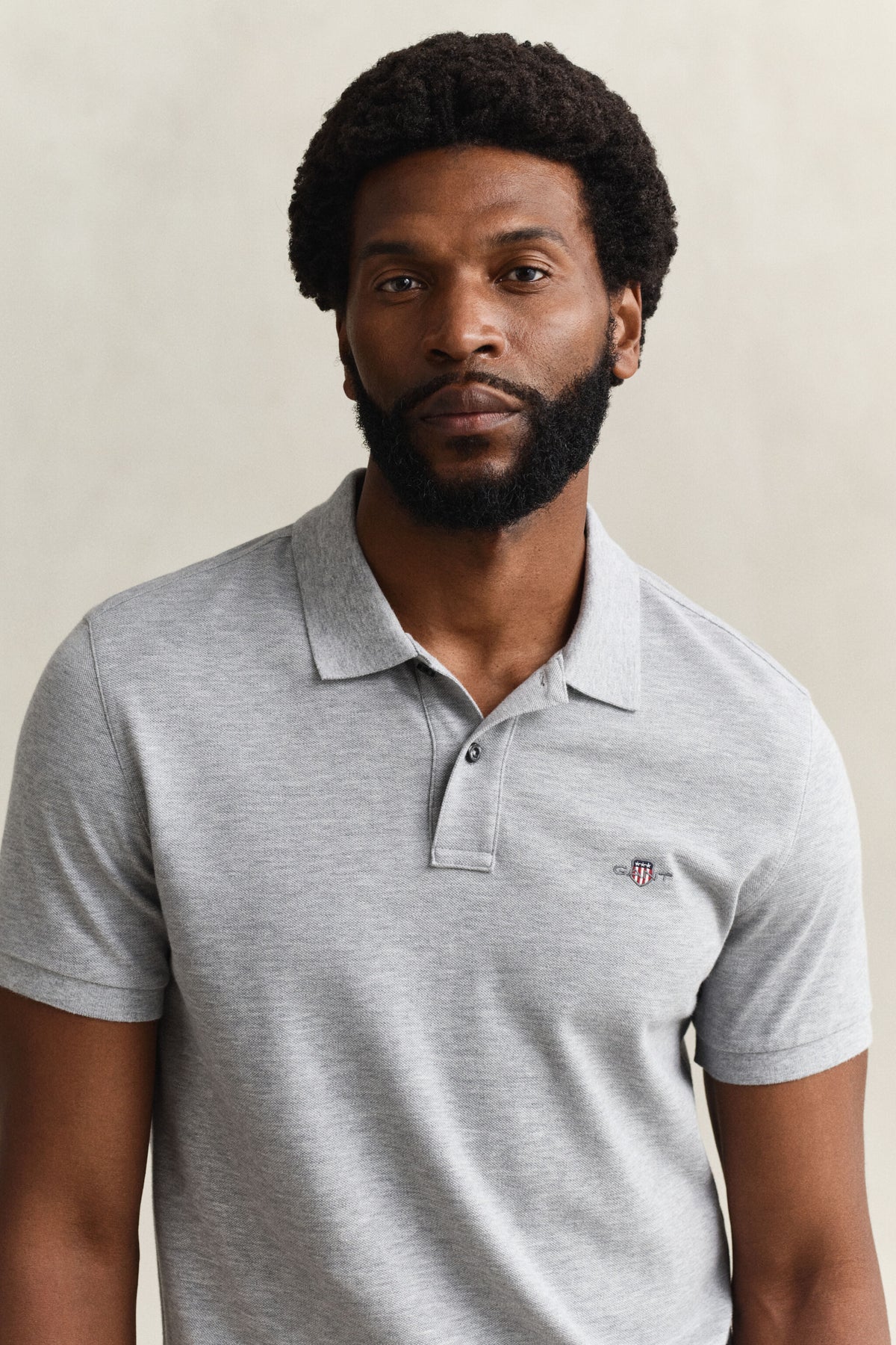 SLIM SHIELD SS PIQUE POLO-GREY MELANGE