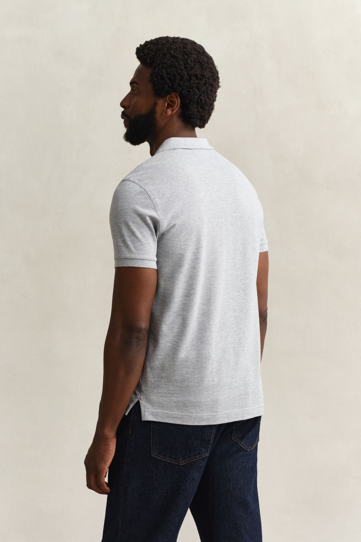 SLIM SHIELD SS PIQUE POLO-GREY MELANGE