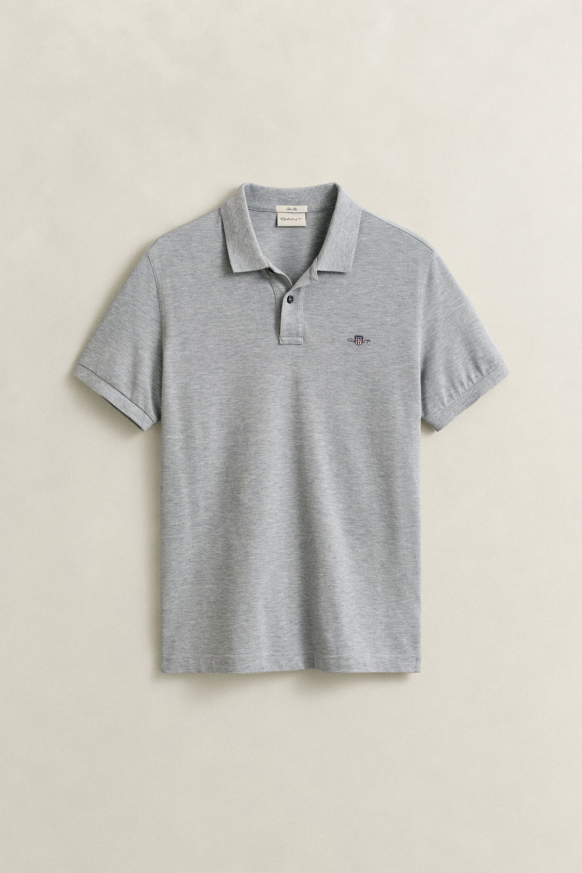 SLIM SHIELD SS PIQUE POLO-GREY MELANGE