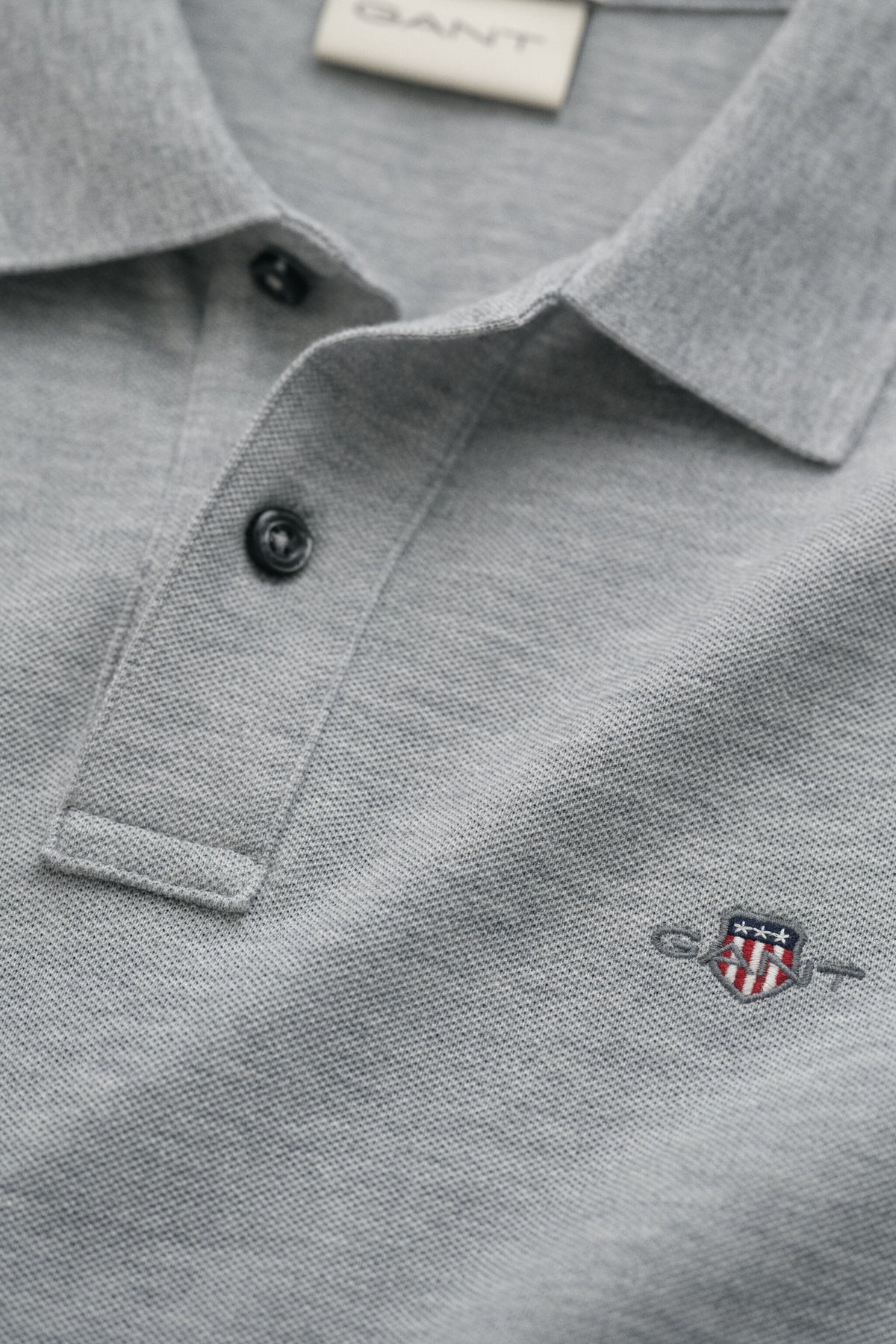 SLIM SHIELD SS PIQUE POLO-GREY MELANGE