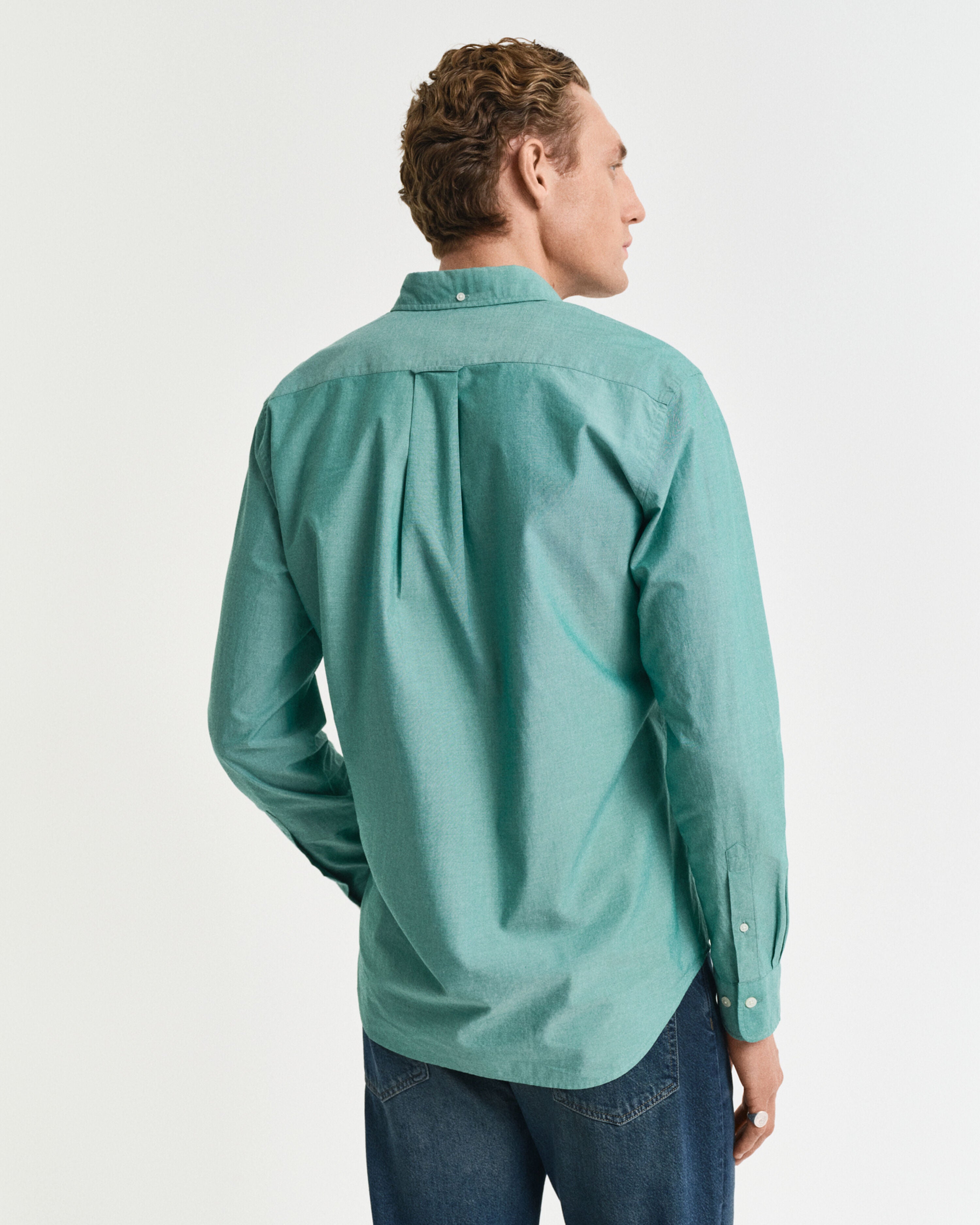 REG CLASSIC POPLIN SHIRT-KALAMATA GREEN