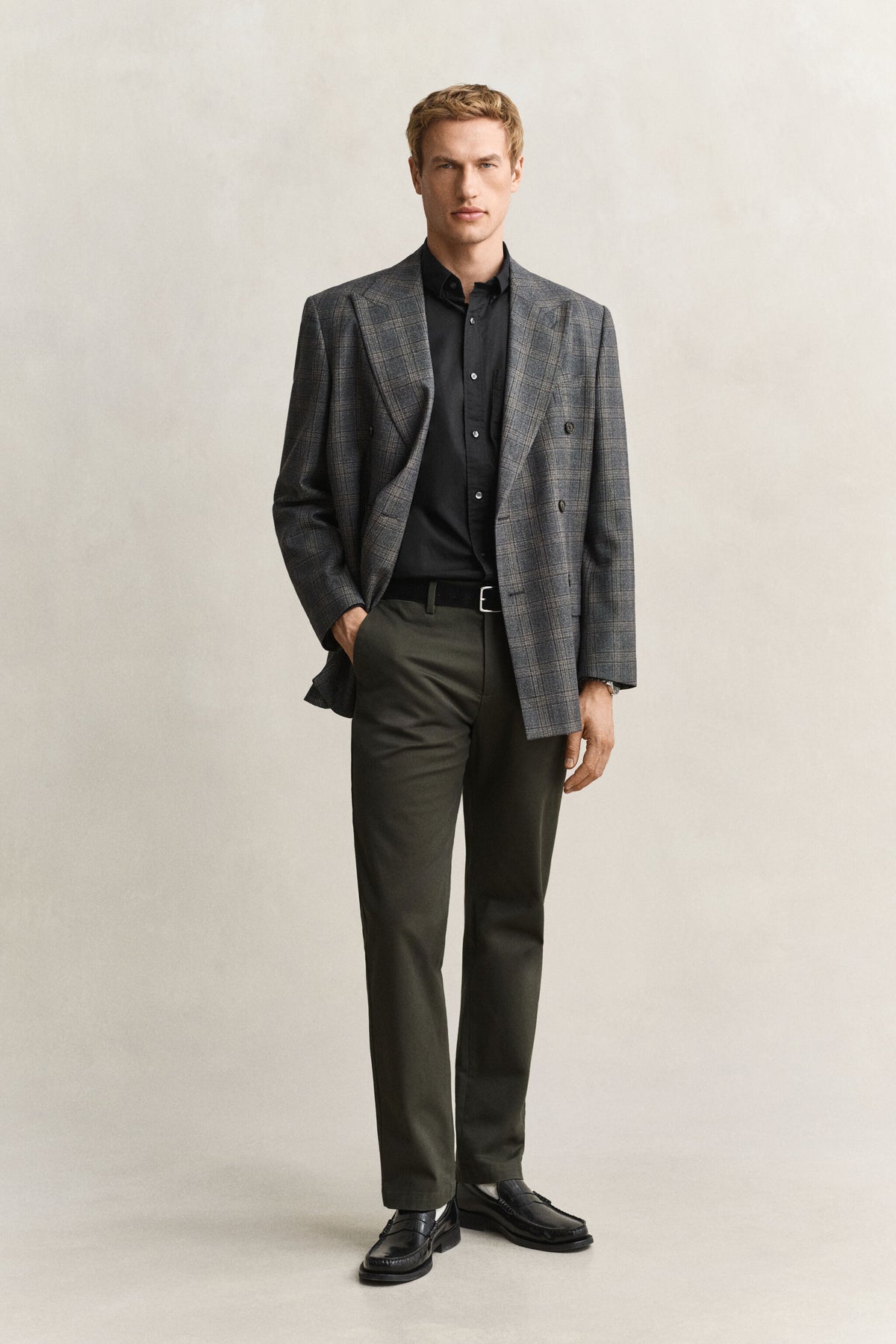 REG CLASSIC POPLIN SHIRT-BLACK