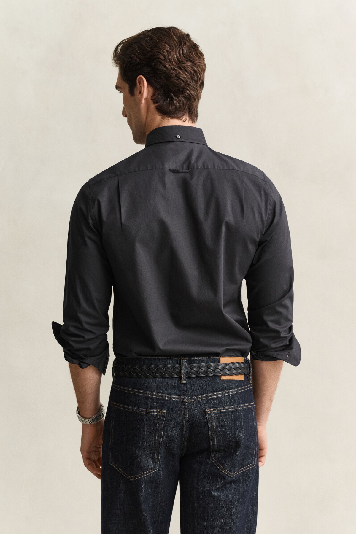 SLIM CLASSIC POPLIN SHIRT-BLACK