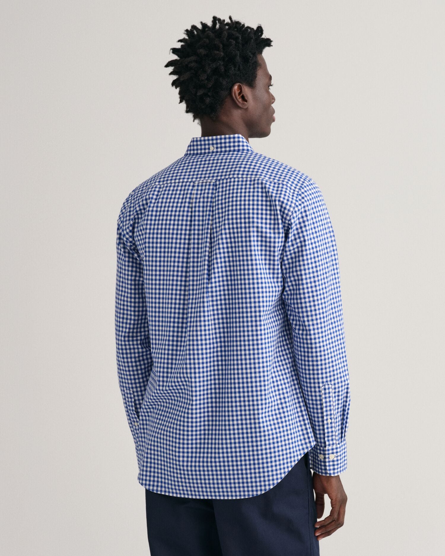 REG CLASSIC POPLIN GINGHAM SHIRT-COLLEGE BLUE