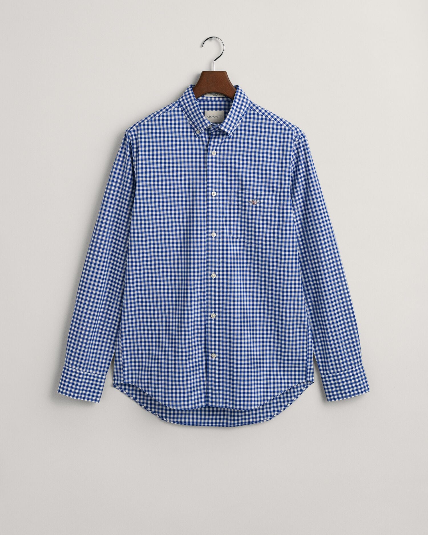 REG CLASSIC POPLIN GINGHAM SHIRT-COLLEGE BLUE