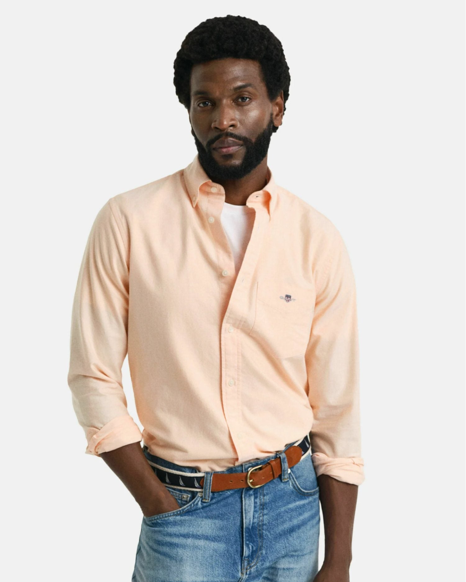 REG OXFORD SHIRT-PEACHY ORANGE