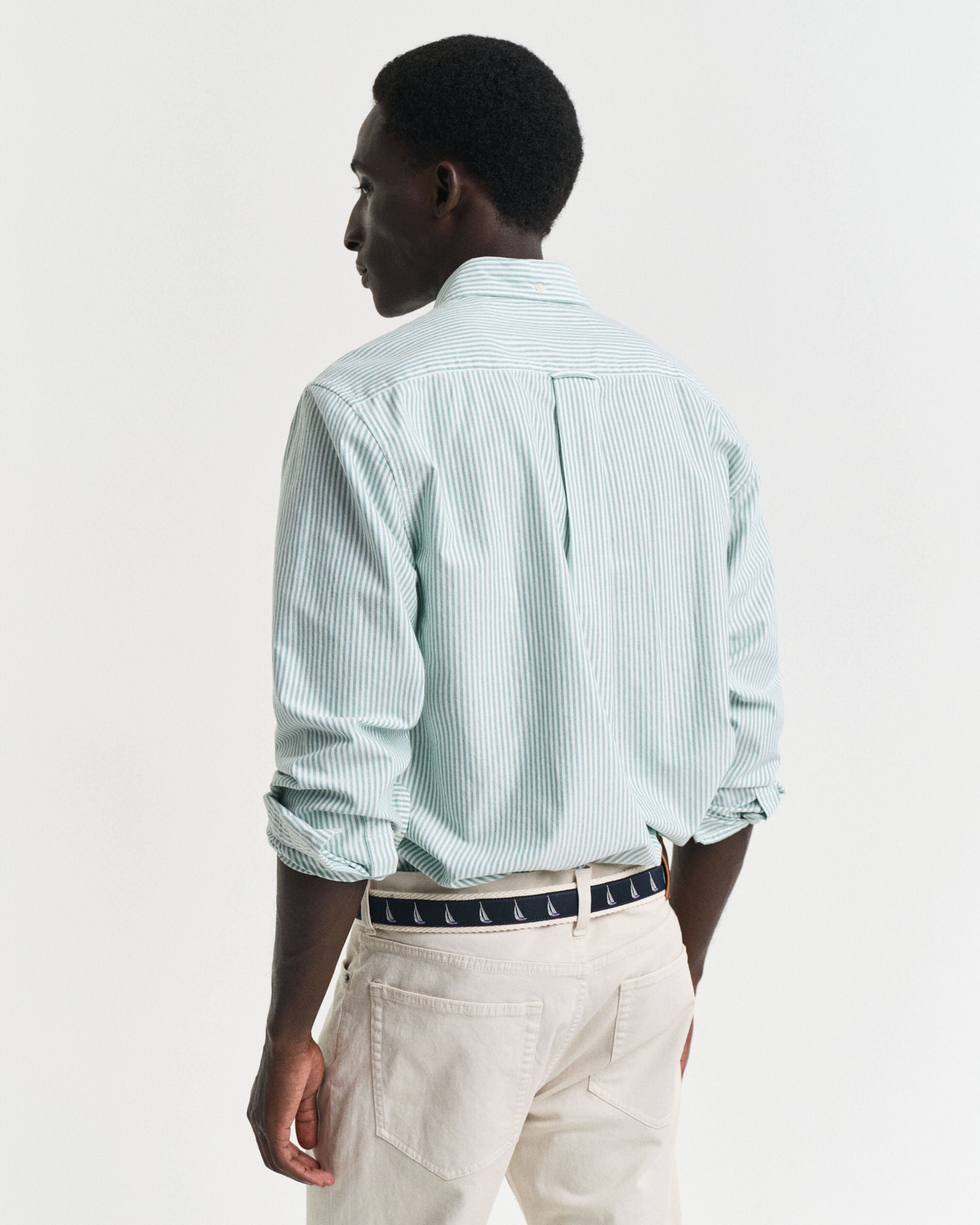 REG OXFORD BANKER STRIPE SHIRT-BRIGHT GREEN