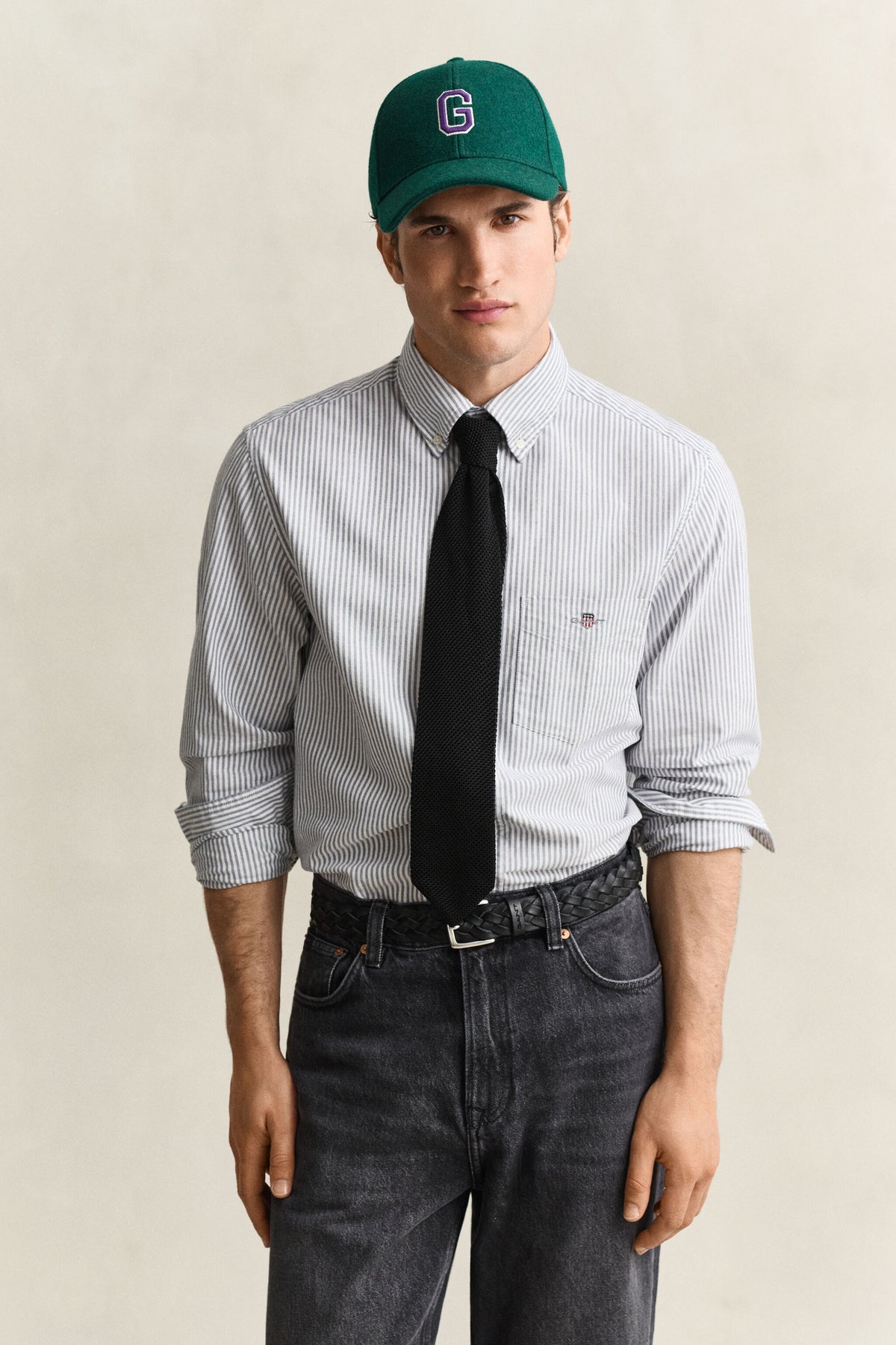 REG OXFORD BANKER STRIPE SHIRT-PERSIAN BLUE