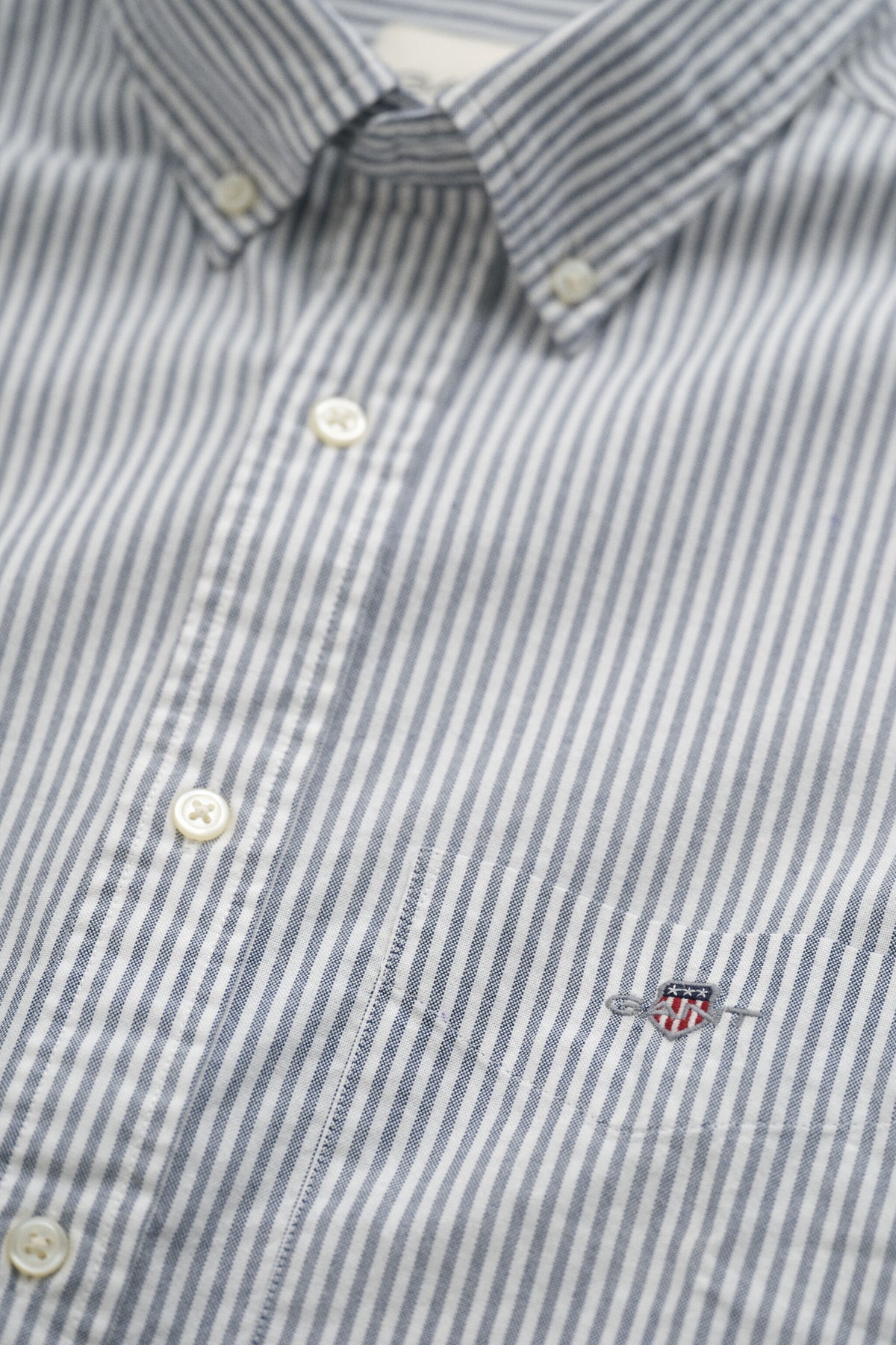 REG OXFORD BANKER STRIPE SHIRT-PERSIAN BLUE