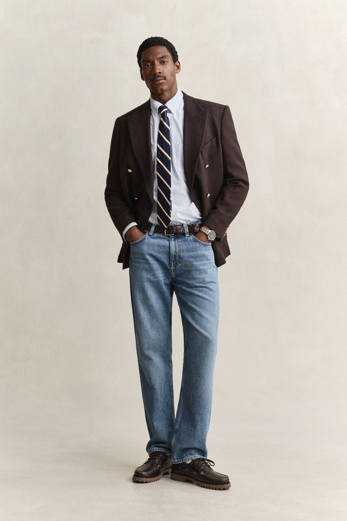 REG OXFORD BANKER STRIPE SHIRT-LIGHT BLUE