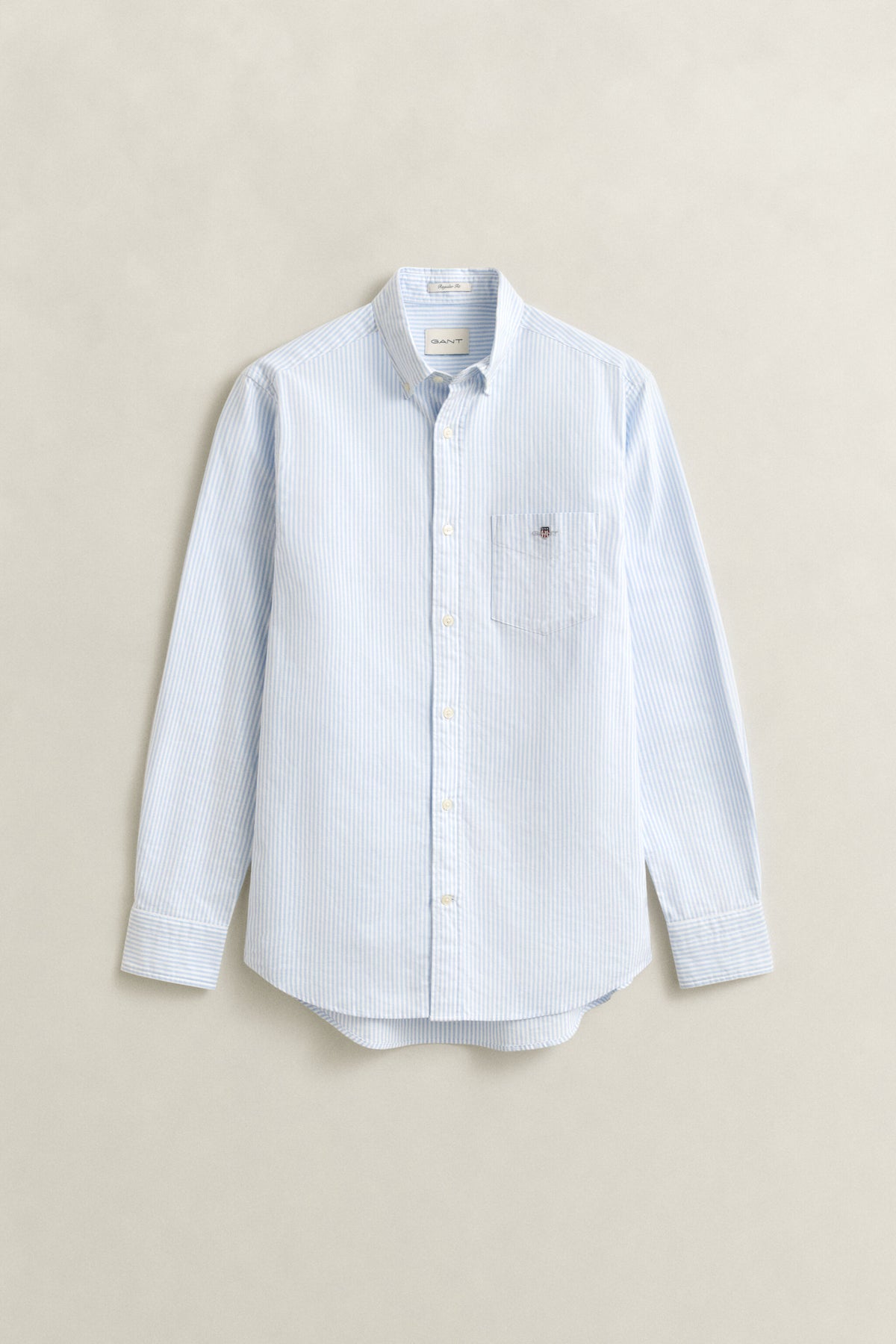 REG OXFORD BANKER STRIPE SHIRT-LIGHT BLUE