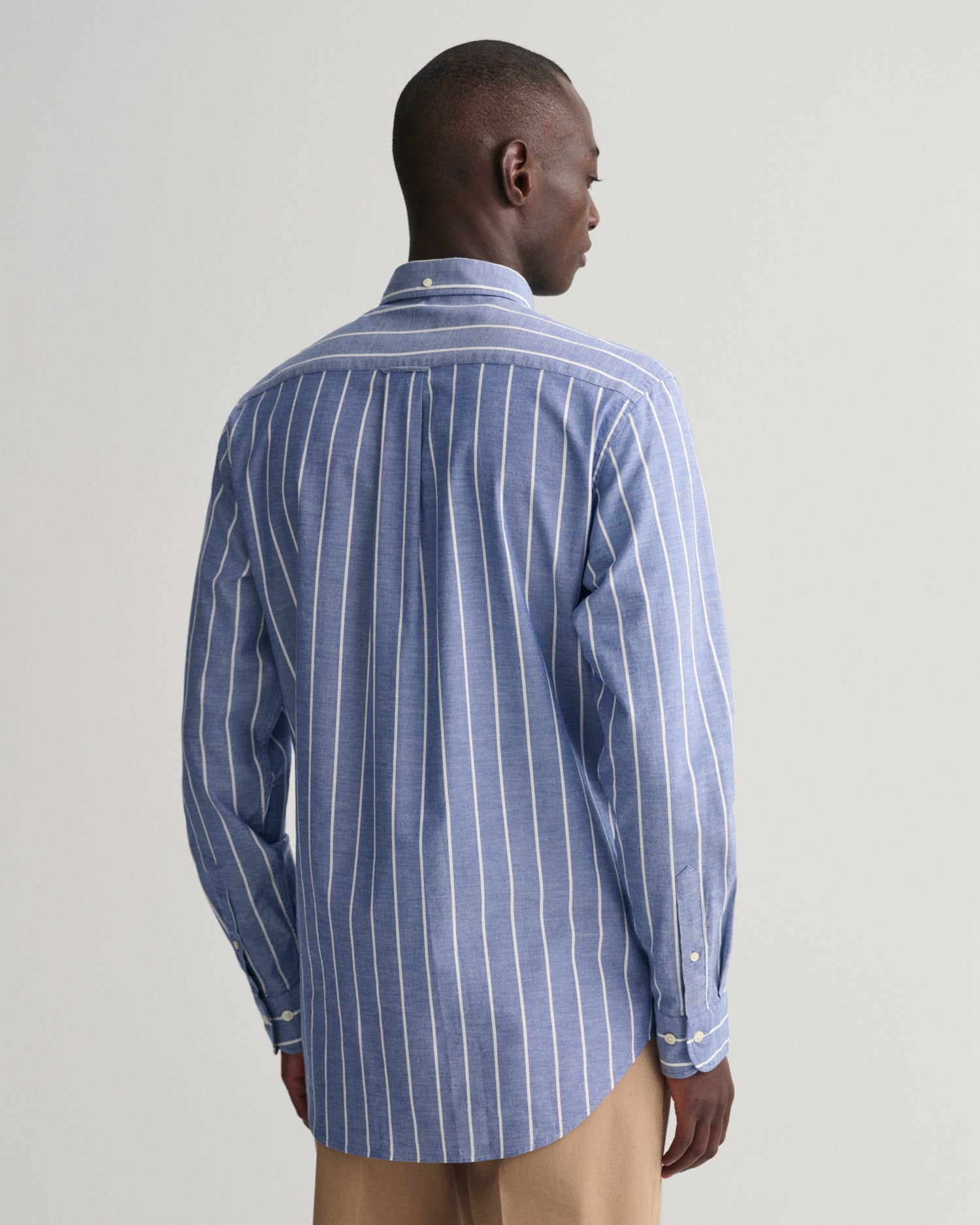 REG OXFORD STRIPE SHIRT-COLLEGE BLUE