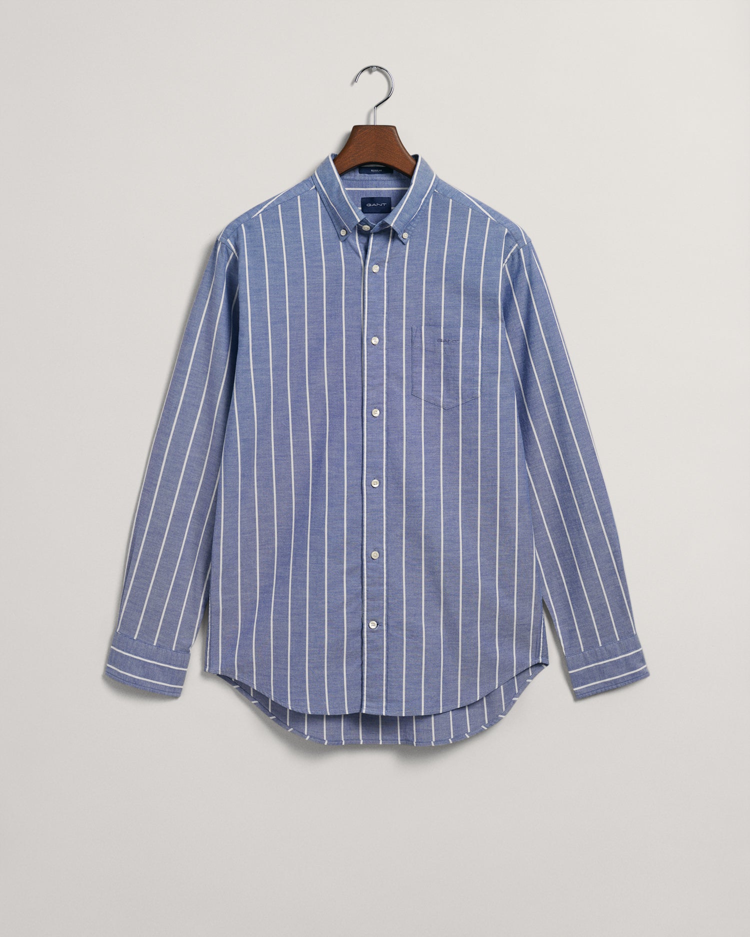 REG OXFORD STRIPE SHIRT-COLLEGE BLUE