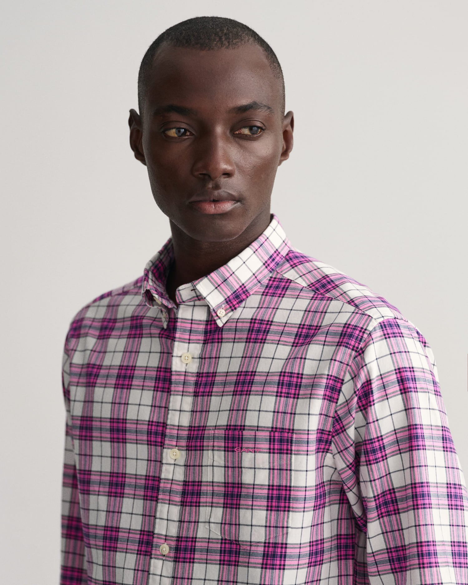 REG OXFORD CHECK SHIRT-PERKY PINK