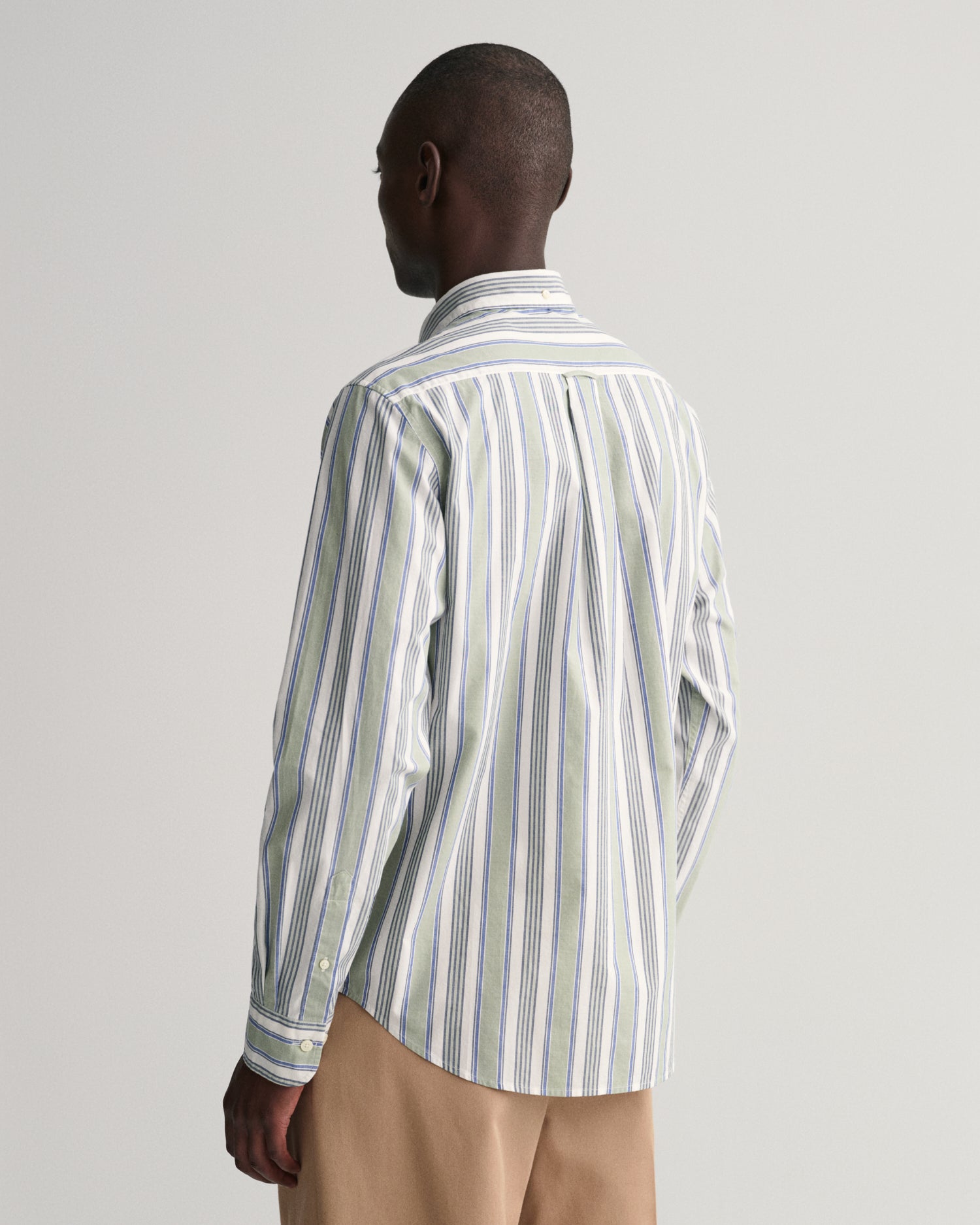 REG UT COLORFUL STRIPE SHIRT-KALAMATA GREEN