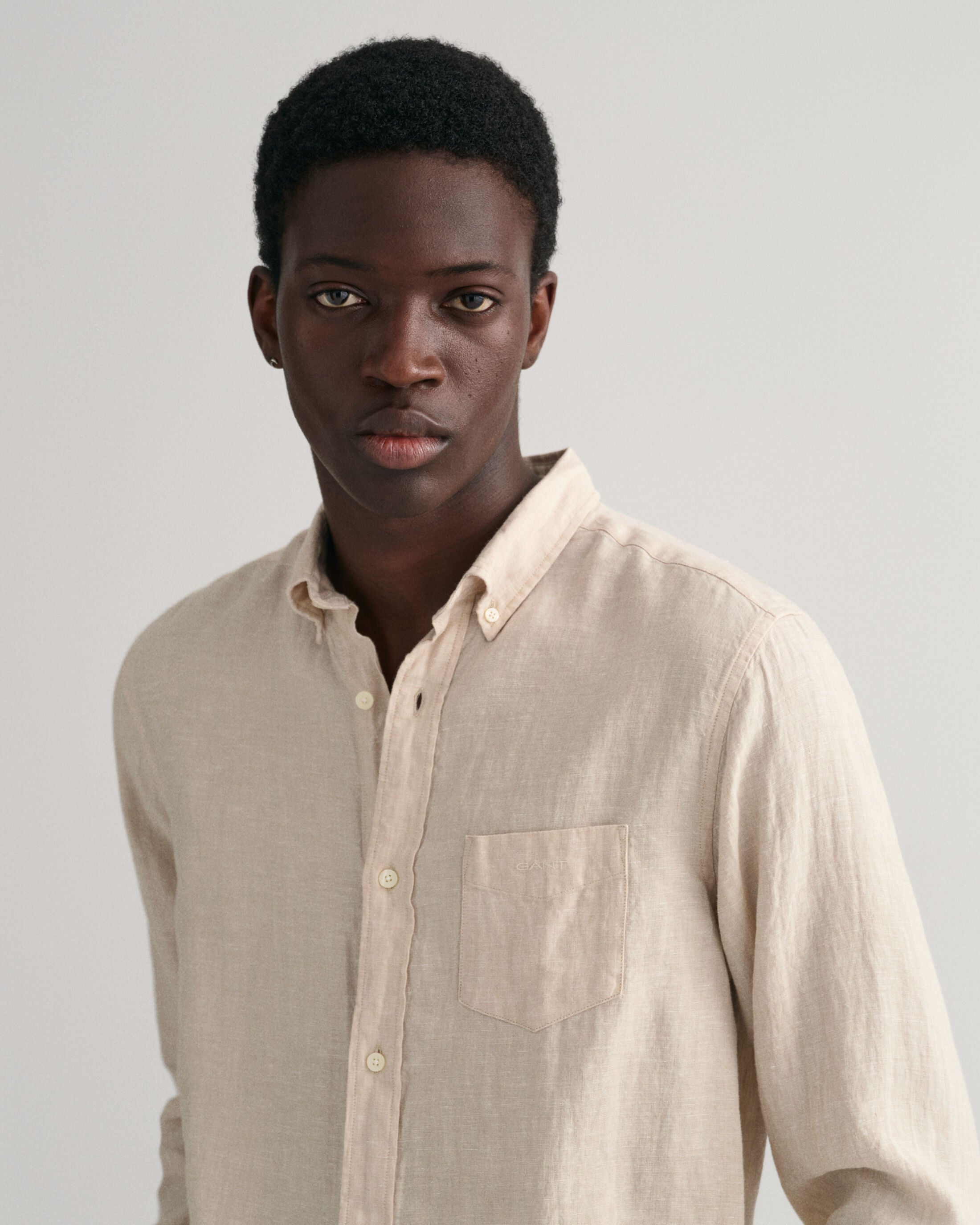 REG LINEN SHIRT-DRY SAND