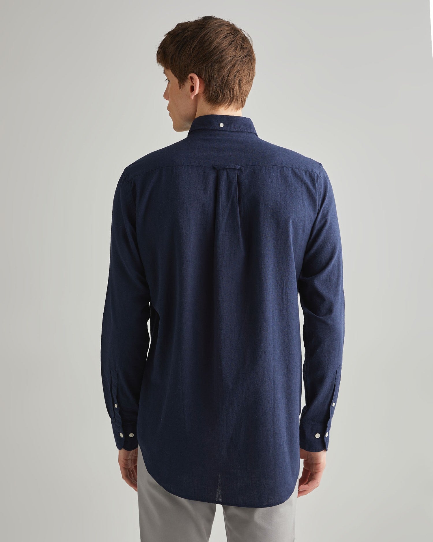 REG COTTON LINEN SHIRT-EVENING BLUE