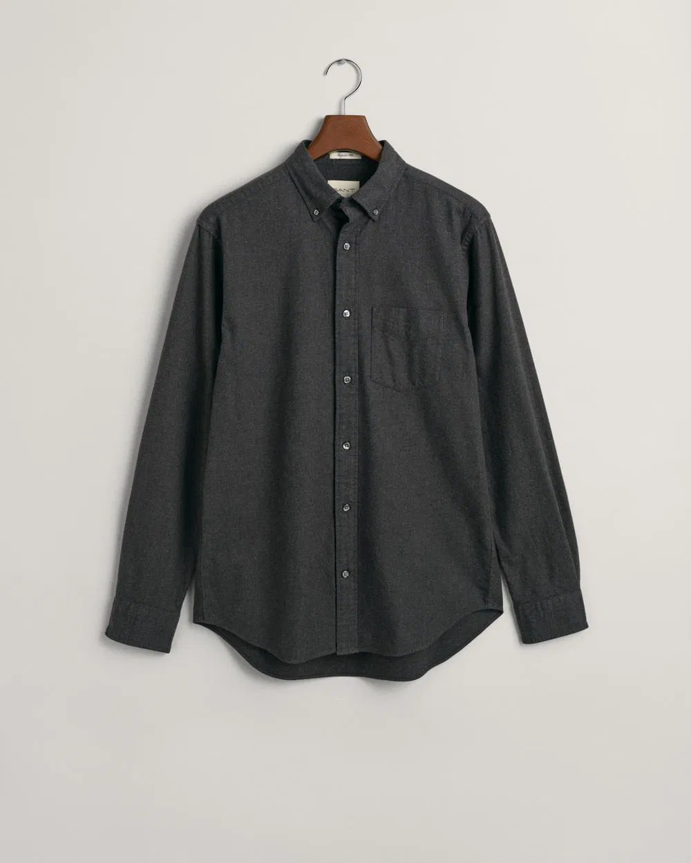 REG FLANNEL MELANGE SHIRT-ANTRACIT MELANGE