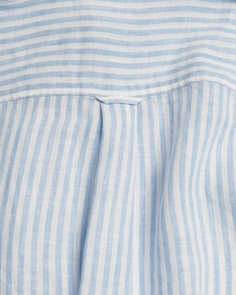 REG LINEN STRIPE SHIRT-GENTLE BLUE