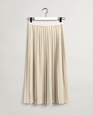 D2. PLEATED SKIRT-DESERT BEIGE