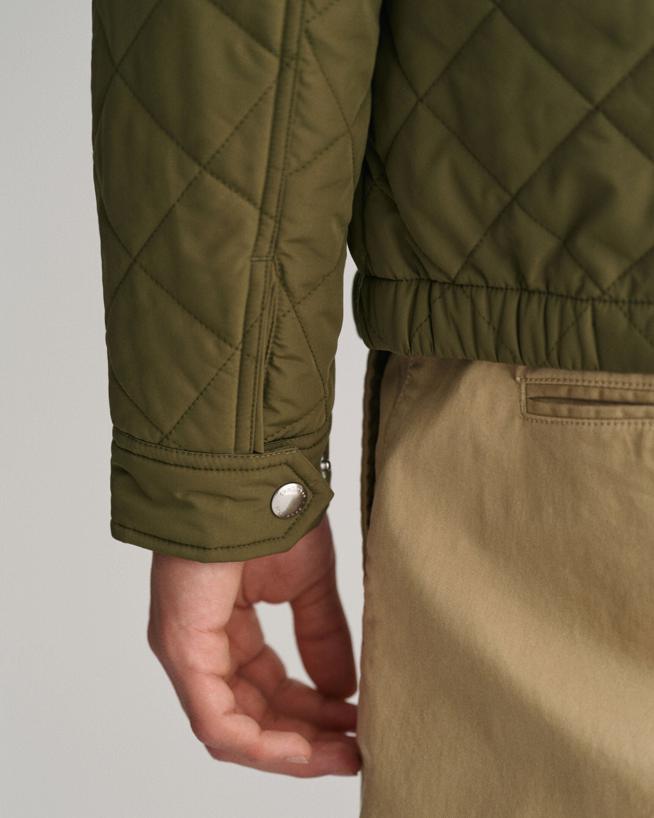QUILTED WINDCHEATER-RACING GREEN