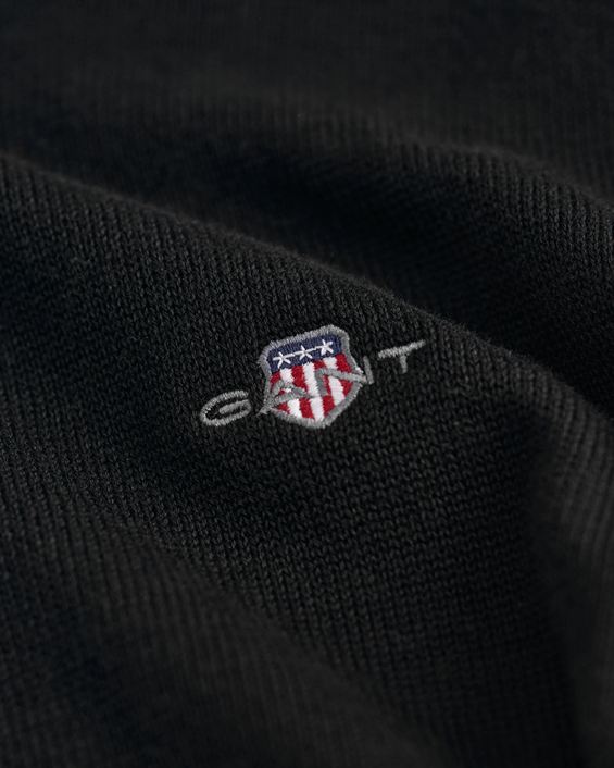 CASUAL COTTON ZIP CARDIGAN-BLACK