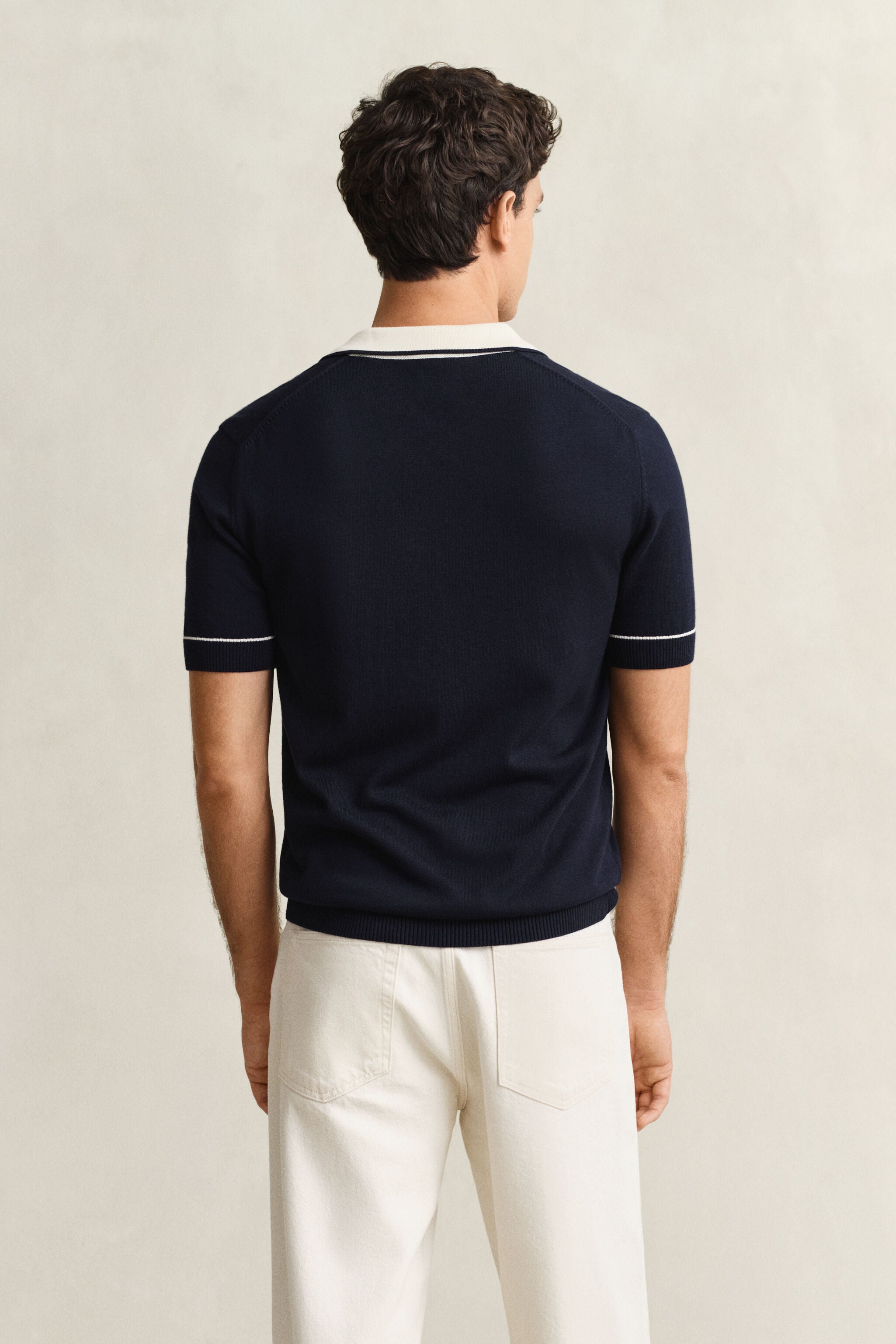 COTTON MODAL POLO-EVENING BLUE