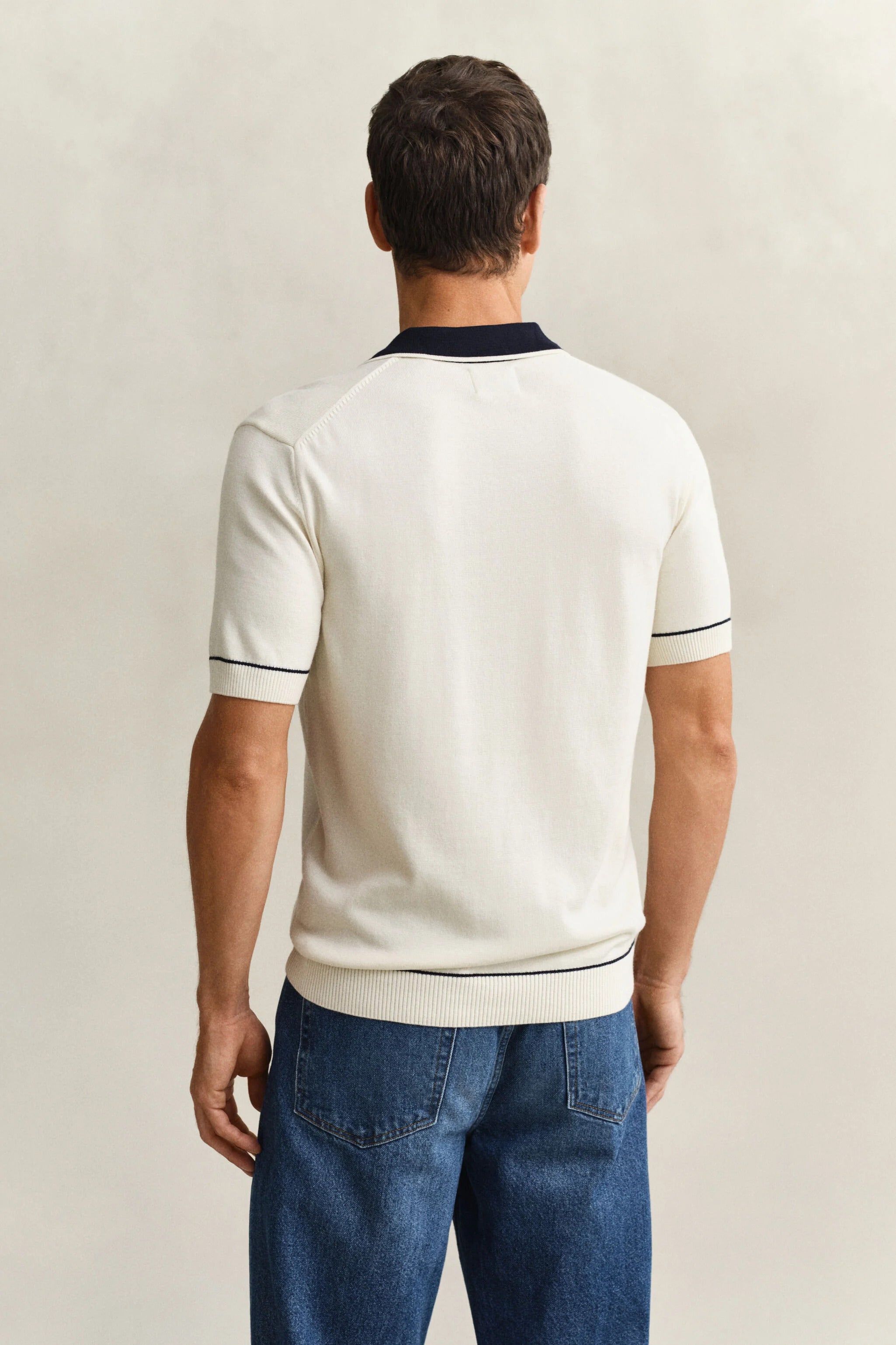 COTTON MODAL POLO-CREAM