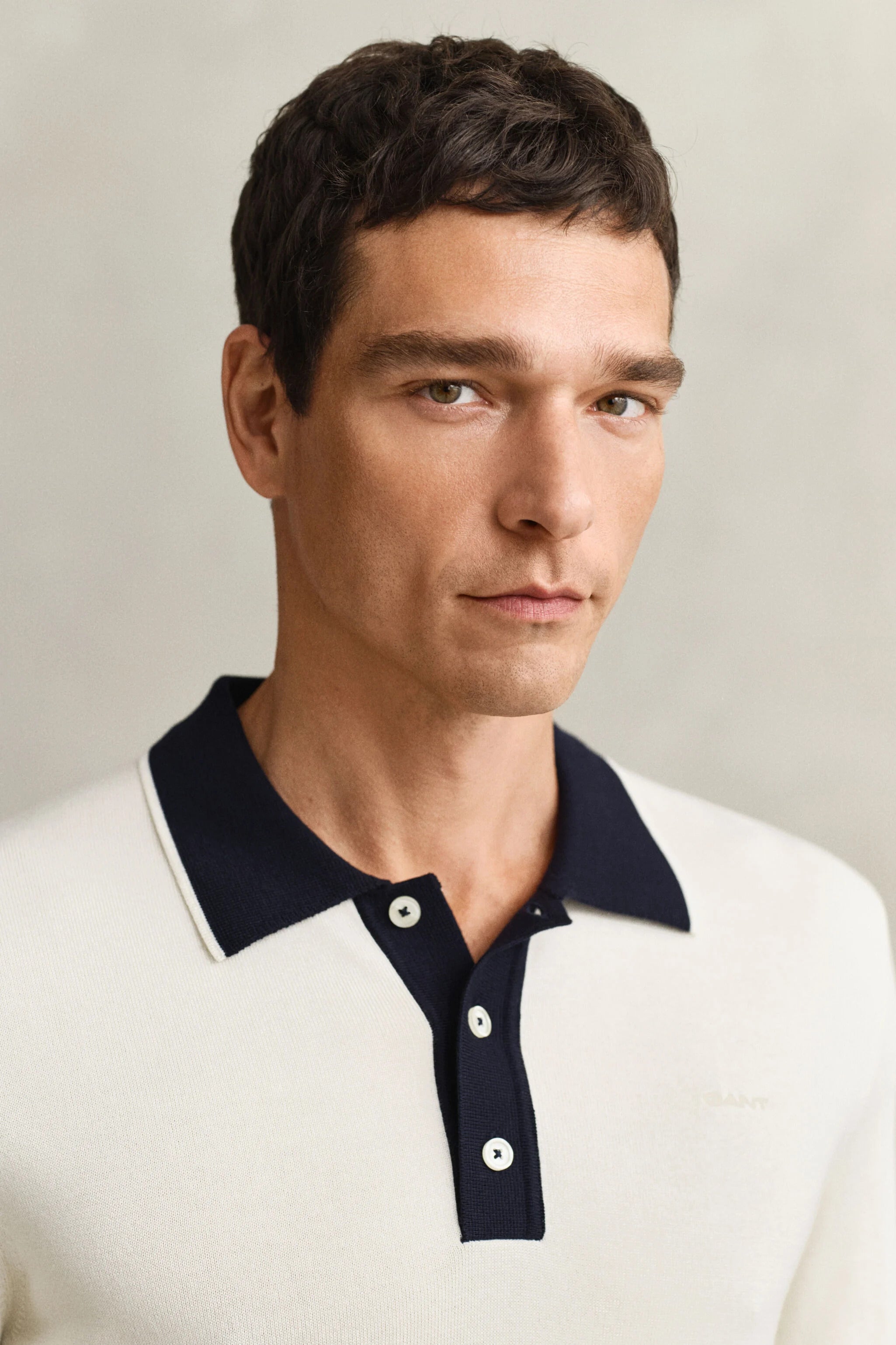 COTTON MODAL POLO-CREAM