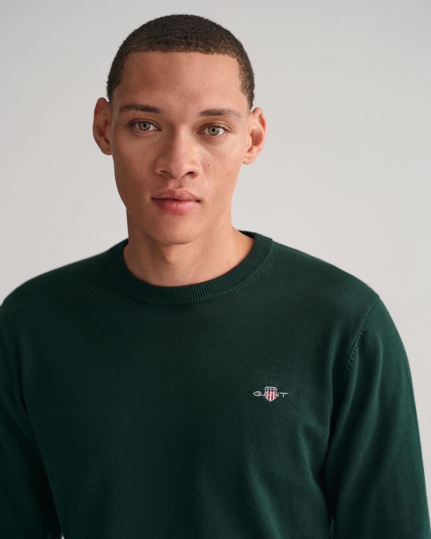 CLASSIC COTTON C-NECK-TARTAN GREEN
