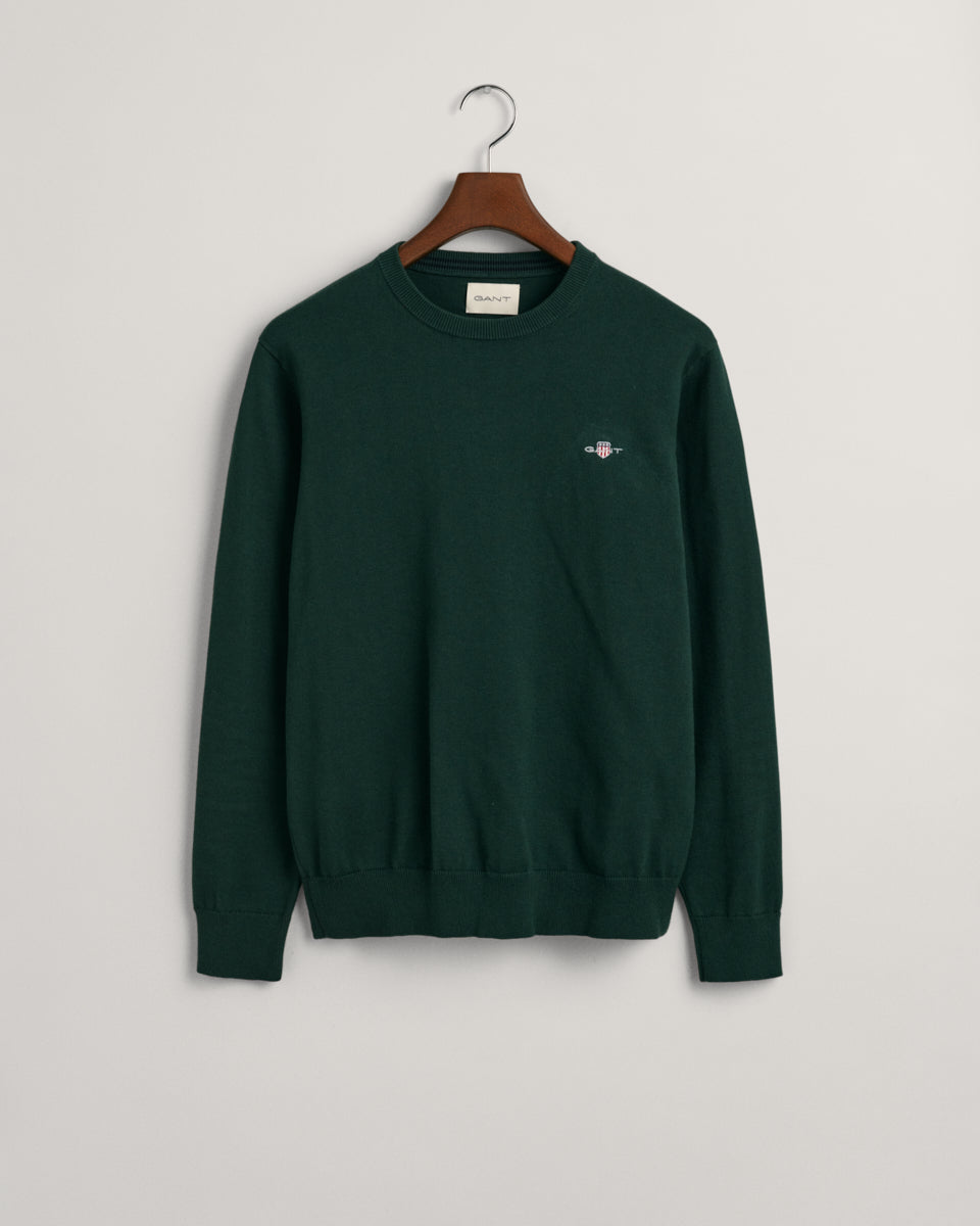 CLASSIC COTTON C-NECK-TARTAN GREEN