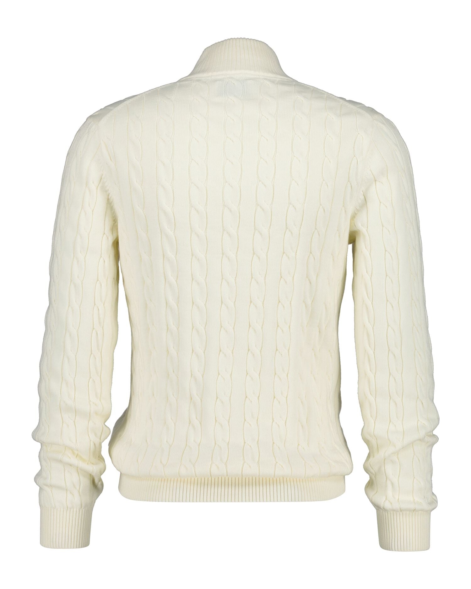 COTTON CABLE  HALF ZIP-CREAM