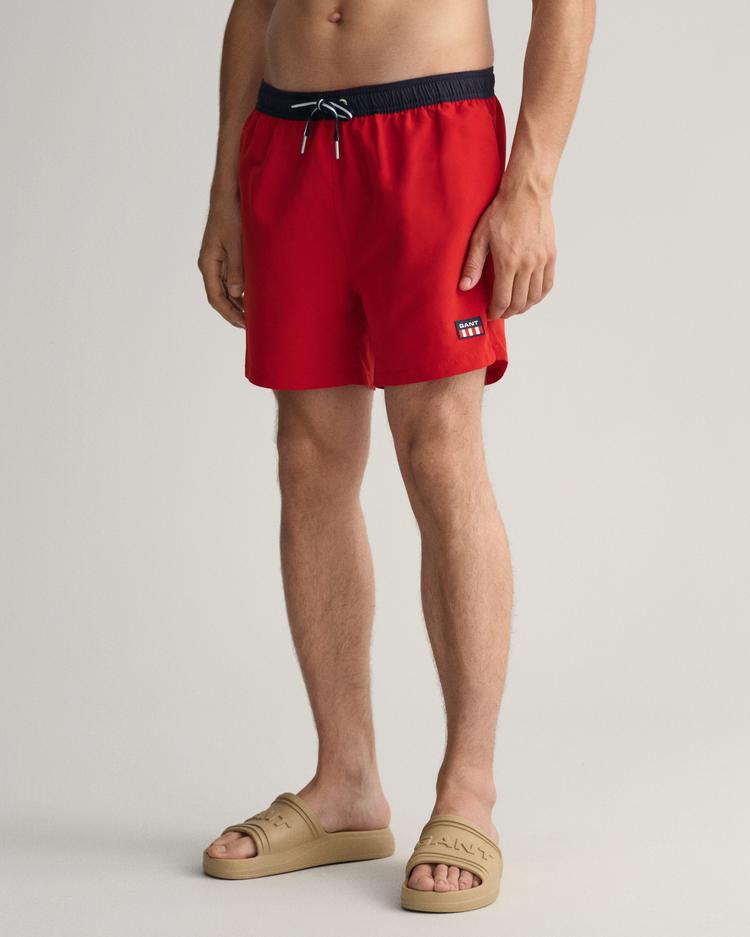 CF RETRO SHIELD SWIM SHORTS-RUBY RED