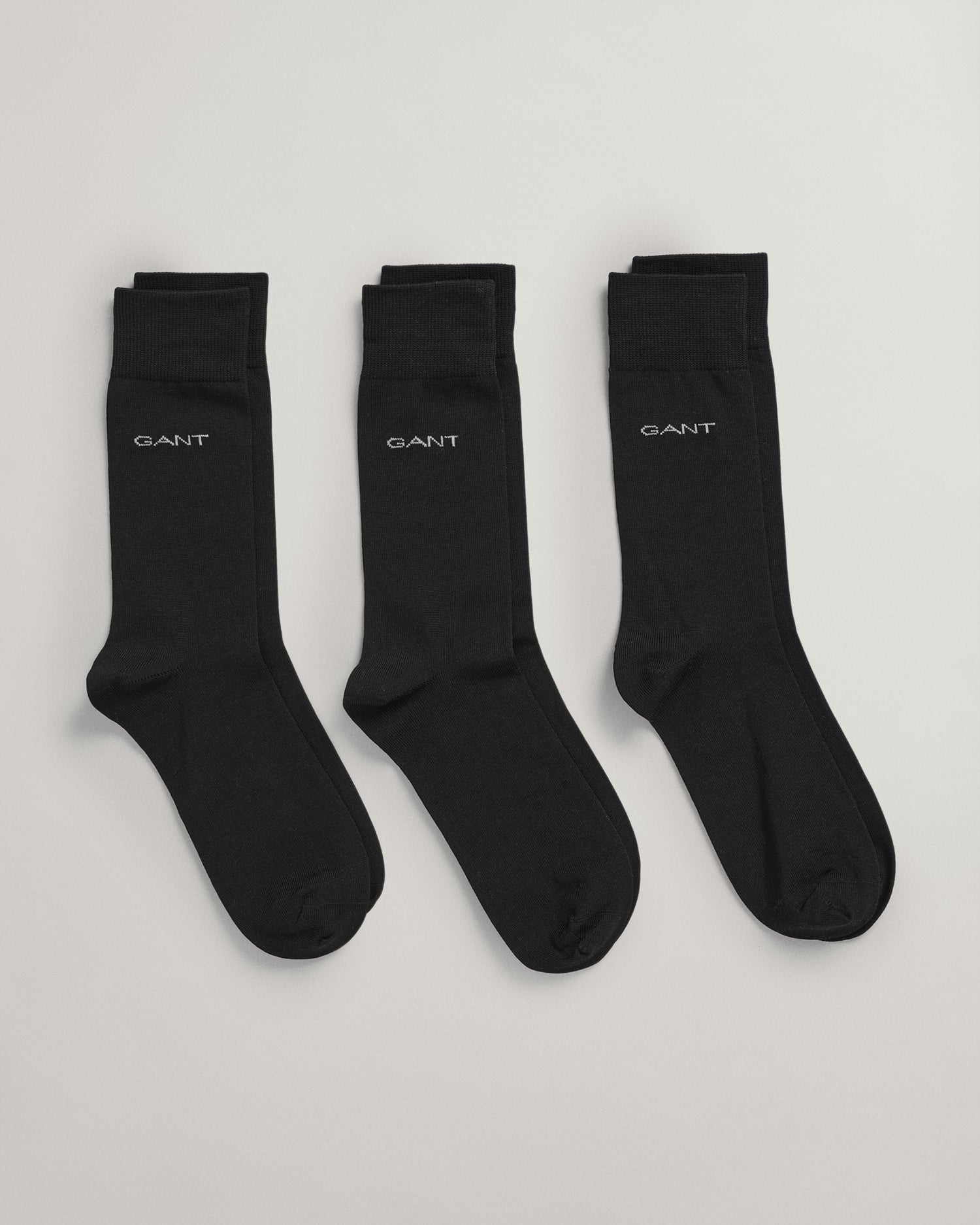 MERCERIZED COTTON SOCKS 3-PACK-BLACK