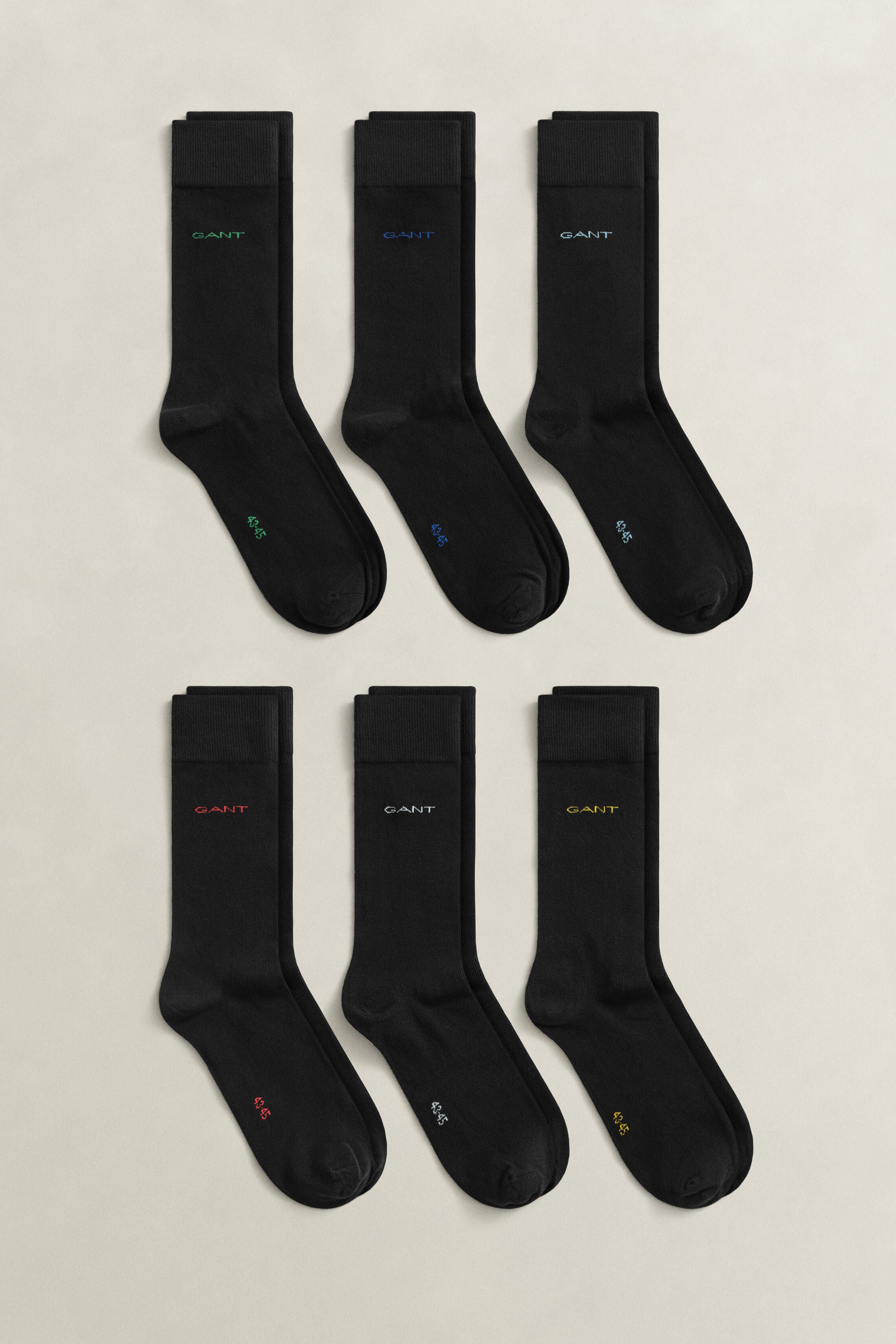 SOFT COTTON SOCKS 6-PACK-BLACK