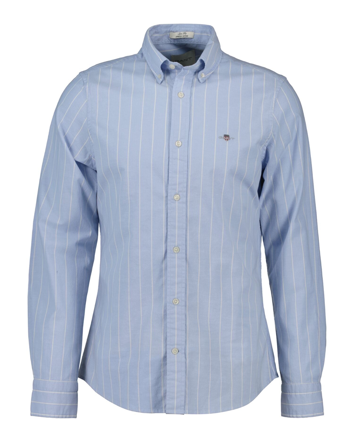 SLIM OXFORD STRETCH STRIPE SHIRT-LIGHT BLUE